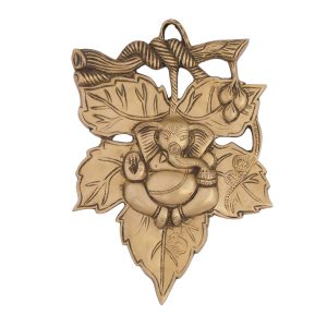 Brass Ganesha Wall Hanging Home Decor Item Handicraft 10.5″ Inch | Authentic Hindu Deity for Divine Blessings & Protection