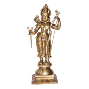 Brass Lord Ram Idol – 18 Inch, Handcrafted Figurine for Home Decor and Pooja | Authentic Hindu Deity for Divine Blessings & Protection