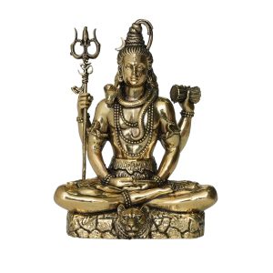 Brass Shiv Statue 4.8 Inch Height – Premium Brass Deity Idol for Home & Temple