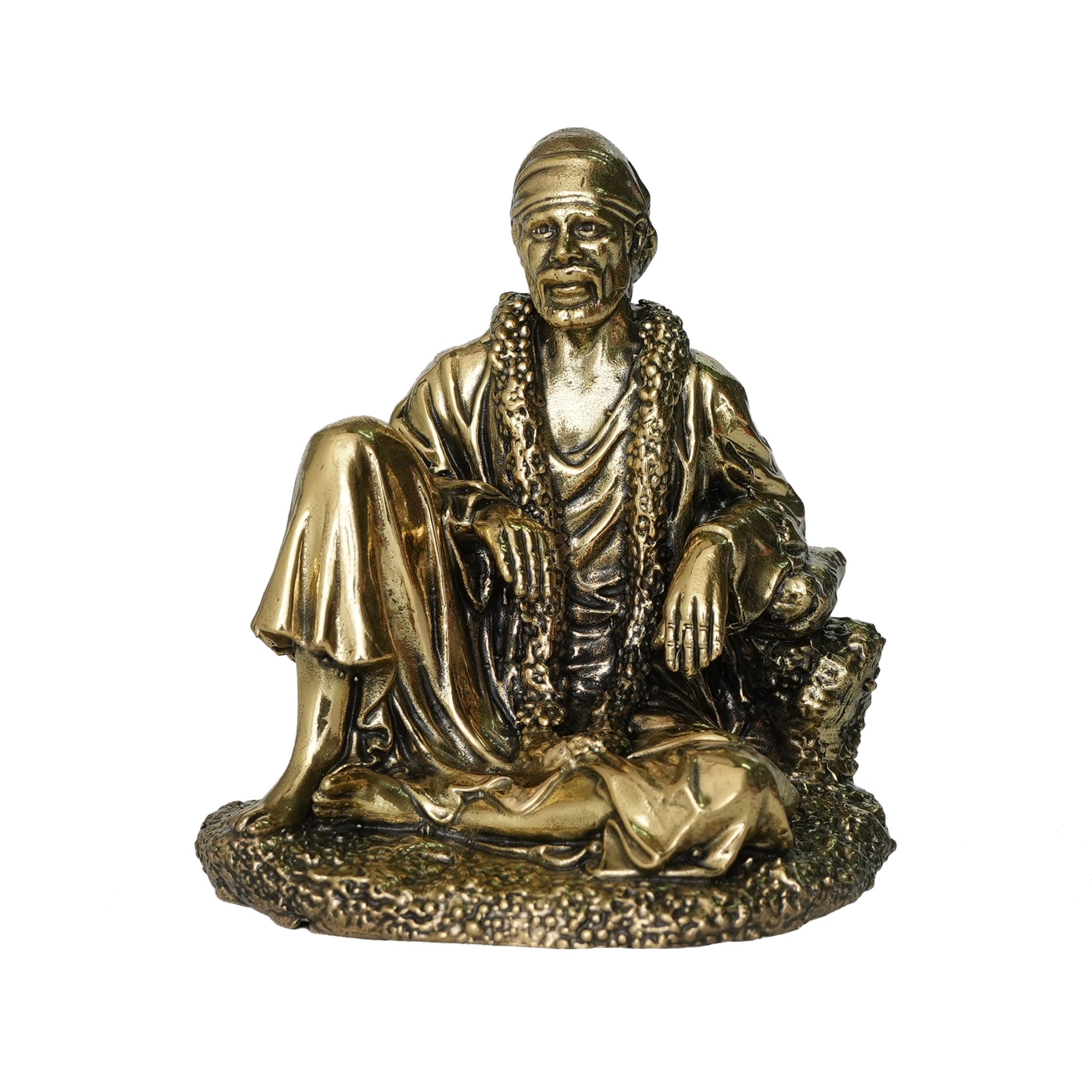 Brass Sai Baba Statue 4 Inch Height – Premium Brass Deity Idol for Home & Temple