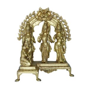 Brass Ram Darbar Statue – Temple Decor 16.8 Inch Height – Premium Brass Deity Idol for Home & Temple