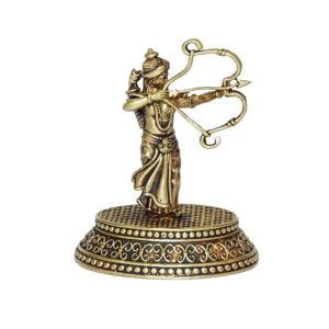 Brass Ram Statue Collectible Handicraft 2.5″ Inch Height – Premium Brass Deity Idol for Home & Temple