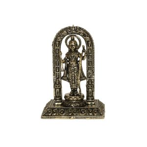 Brass Ram Statue Collectible Handicraft 3″ Inch Height – Premium Brass Deity Idol for Home & Temple