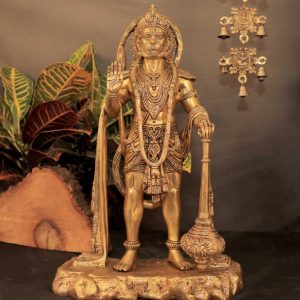 Brass Salangpur Hanuman Murti 17″Height – Premium Brass Deity Idol for Home & Temple