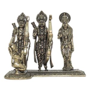 Brass Religious Decor Ram Darbar Statue 2.9 Inch Height – Premium Brass Deity Idol for Home & Temple