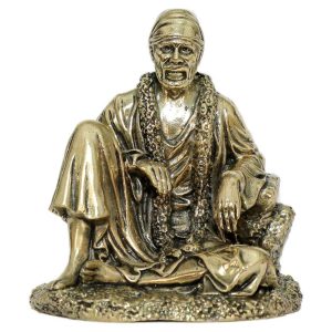 Brass Sai Baba Idol For Religious Decor 3 Inch Height – Handcrafted for Pooja Room & Spiritual Décor