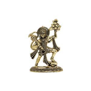 Brass Hanuman Statue Hanuman Murti Home Decor and Pooja Room 1.7″ Inch | Lord Hanuman for Strength & Devotional Power