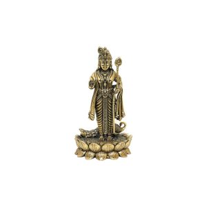 Brass Kartikeya Statue for Décor Home 3″ Inch Height | Authentic Hindu Deity for Divine Blessings & Protection