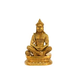Brass Sitting Hanuman Idol For Collectible Handicraft 13.5″ Inch Height – Handcrafted for Pooja Room & Spiritual Décor