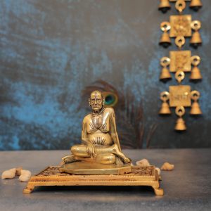 Brass Swami Samarth Idol Art Brass Murti For Decor 3.6″ Inch Height – Handcrafted for Pooja Room & Spiritual Décor