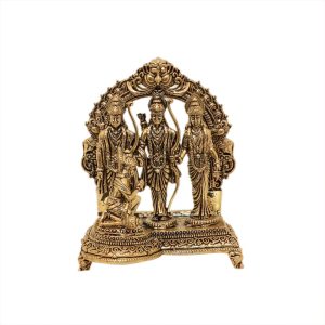 Brass Ram Darbar Idols Super Fine Finishing 3.1″ Inch Height | Divine Ram Darbar for Family Harmony & Righteousness