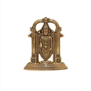 Brass Tirupati Balaji (Venkateshvara) God Brass For Collectible Handicraft 3″ Inch Height – Premium Brass Deity Idol for Home & Temple