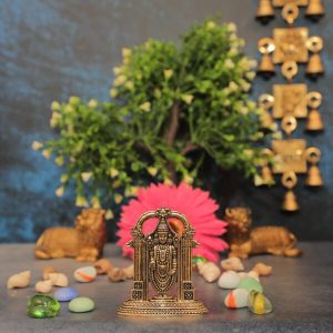 Brass Tirupati Balaji (Venkateshwara) God Brass For Collectible Handicraft 2.8″ Inch Height – Premium Brass Deity Idol for Home & Temple