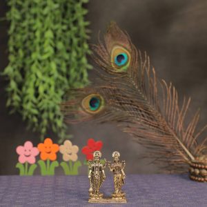 Brass vishnu Lakshmi standing statue For Handicraft 3.2″ Inch – Premium Brass Deity Idol for Home & Temple