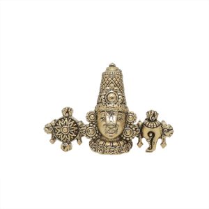 Brass Balaji Face For Spiritual Decor 0.9″ Inch Height | Authentic Ganesha Idol for Wisdom & Success