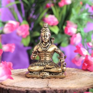 Brass Shiv Idol – 2.7 Inch | 110 g – Handcrafted for Pooja Room & Spiritual Décor