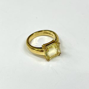 Ceylon Yellow Sapphire Natural Pukhraj Premium Quality Gold Ring | Natural Yellow Sapphire for Wisdom & Success