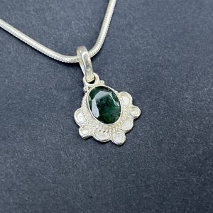 Emerald Silver Pendant | Approx 3.5 Carat | Certified 925 sterling silver jewellery | Natural Emerald for Wisdom & Healing