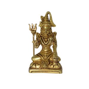 Brass Shiv Ji God Idol Brass For Collectible Handicraft 3.8″ Inch – Handcrafted for Pooja Room & Spiritual Décor